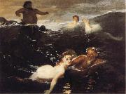 Arnold Bocklin The Waves oil painting artist